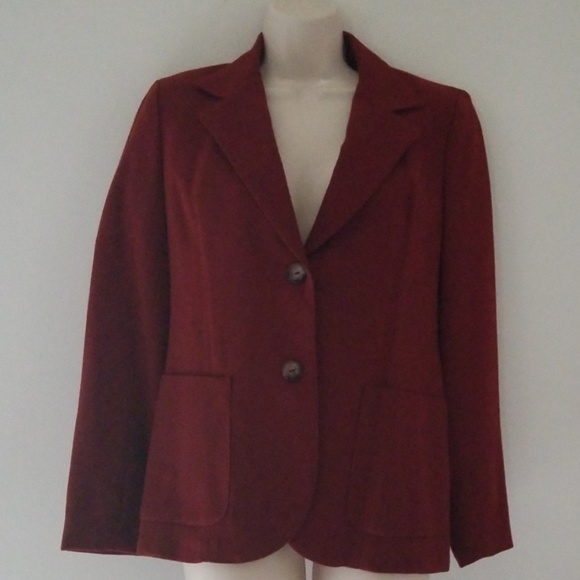 Prestige Of Boston Wine Red Blazer Jacket Size 10 - Picture 4 of 8